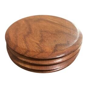 Vintage- wooden Coasters-  4 - brown - boho - rustic- cottage fairy- drinkware